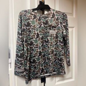 Fieldstone Camo Long Sleeve Pocket Tee - Green/Brown/Gray